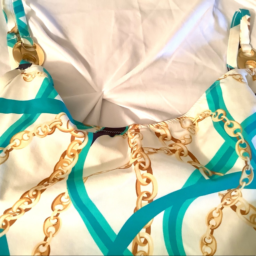 Nwt Absolutely Stunning One Piece With Gold Details On The Strings Sz 38/ S